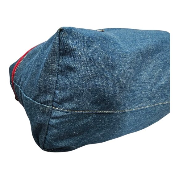 Disney Vintage 90's Expandable Duffle Cotton Denim Leather Weekend Bag & Hat - Picture 11 of 15